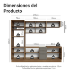 Combo completo de Cocina 270 cm 10 Puertas 3 Cajones Sin Mesada Marrón/Gris Vik Madesa 01