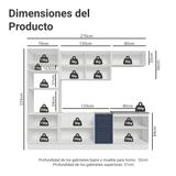 Combo de Cocina 270 cm Vik Blanco/Azul/Blanco 01