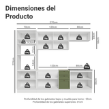 Combo de Cocina 270 cm Vik Blanco/Verde/Blanco 01