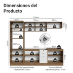 Combo completo de Cocina 270 cm 10 Puertas 3 Cajones Sin Mesada Marrón/Blanco Vik Madesa 02