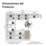 Combo completo de Cocina 270 cm Blanco/Crema Vik Madesa 03