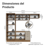 Combo completo de Cocina 270 cm Marrón/Crema Vik Madesa 03