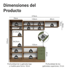 Combo completo de Cocina 270 cm 8 Puertas 3 Cajones Sin Mesada Marrón/Verde Vik Madesa 04