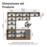 Combo completo de Cocina 270 cm Marrón/Gris Vik Madesa 05