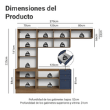 Combo completo de Cocina 270 cm Marrón/Azul Vik Madesa 05