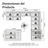 Combo completo de Cocina 270 cm Blanco Vik Madesa 06