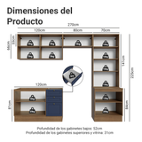 Combo completo de Cocina 270 cm Marrón/Azul Vik Madesa 06