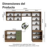 Combo completo de Cocina 270 cm Marrón/Verde Vik Madesa 06