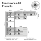 Combo completo de Cocina 270 cm Blanco Vik Madesa