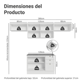 Combo de Cocina 280 cm Vik Blanco 01