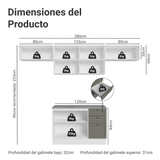 Combo de Cocina 280 cm Vik Blanco/Gris 01