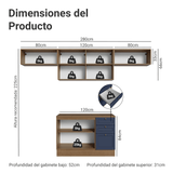Combo de Cocina 280 cm Vik Marrón/Azul 01