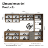 Combo de Cocina 310 cm Vik Marrón/Gris 01