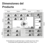 Combo completo de Cocina 340 cm Blanco Vik Madesa 01