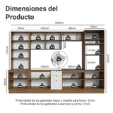 Combo completo de Cocina 340 cm Marrón/Blanco Vik Madesa 01