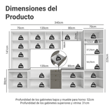 Combo completo de Cocina 340 cm Blanco/Gris Vik Madesa 01