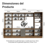 Combo completo de Cocina 340 cm Marrón/Gris Vik Madesa 01