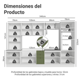 Combo completo de Cocina 340 cm Blanco/Verde Vik Madesa 01
