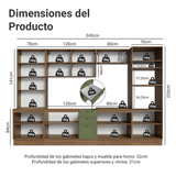Combo completo de Cocina 340 cm Marrón/Verde Vik Madesa 01