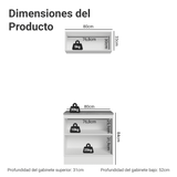 Vanitory 80cm 3 puertas Blanco/Gris Vik 02