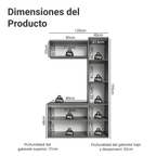 Kit Vanitory y Armarios Altos 120 cm 5 Puertas Gris Nice Madesa