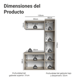 Vanitory, 120 cm, 5 puertas, Crema Nice 02