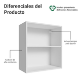 Alacena para Dormitorio 60 cm 2 Nichos Neo Blanco
