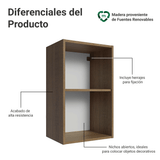 Alacena para Dormitorio 40 cm 2 Nichos Abiertos Marrón Neo Madesa
