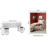 Habitación Completa con Placard Luke 2 Purtas de Espejo y Respaldo de cama con 2 Mesas de Luz Madesa Blanco