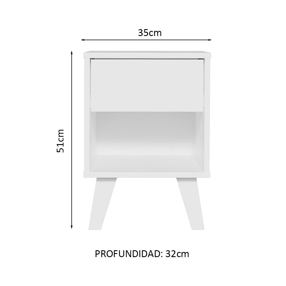 Kit con 2 Mesillas 1 Cajón 3235 Madesa - Blanco