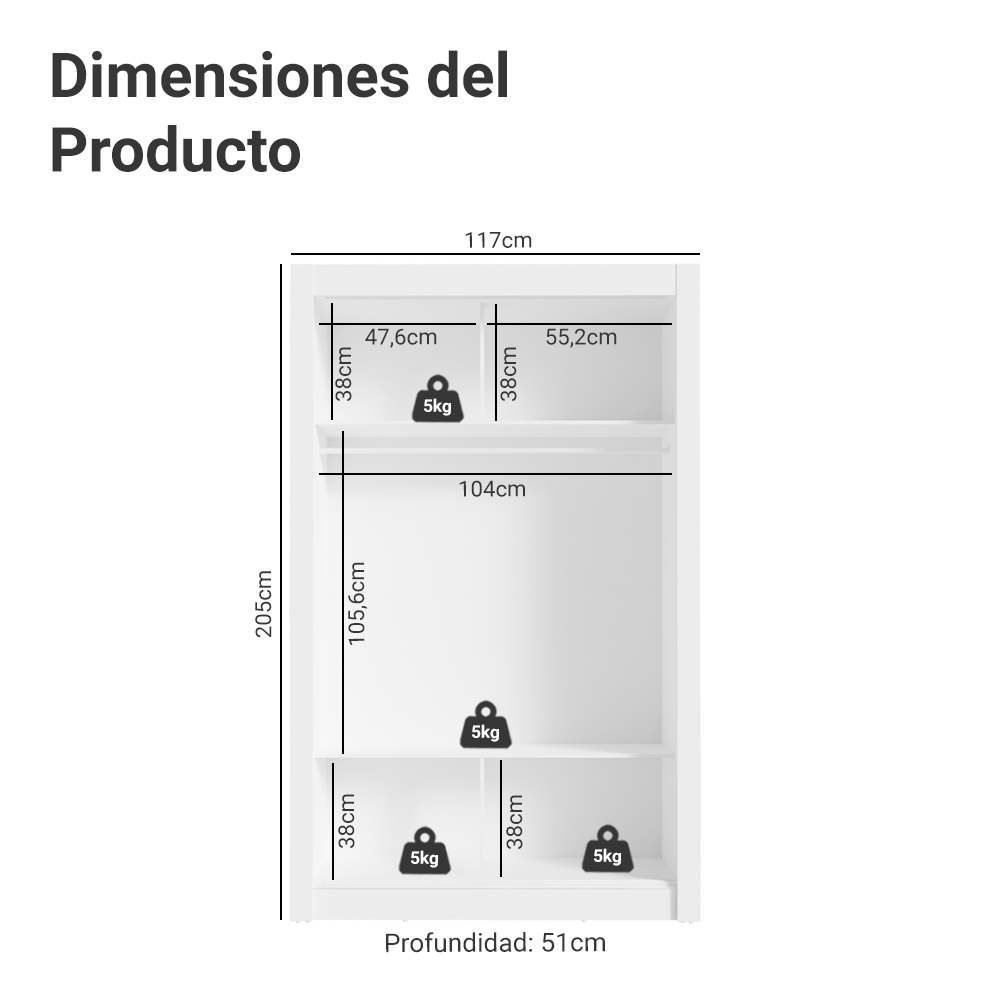 Kit Dormitorio Infantil Madesa Placard y Chifonier 6 Cajones BB 01