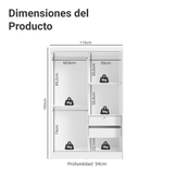 Kit Dormitorio Infantil Madesa Placard y Chifonier 6 Cajones BB