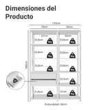 Placard Ropero Modulado 2 Cajones 9 Repisas 129 cm Blanco Valencia Madesa