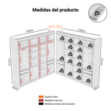 Placard Closet Esquinero 522 cm 8 Cajones Blanco Venus Madesa