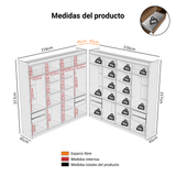 Placard Closet Esquinero 522 cm 8 Cajones Marrón Venus Madesa