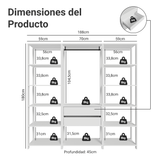 Placard Modulado 188 cm 2 Cajones Valencia Blanco