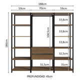 Ropero Placard Guardarropas Madesa Valencia 188cm MP 01