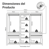 Placard Modulado 199 cm 4 Cajones Valencia Blanco