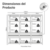 Placard Modulado 210 cm 6 Cajones Valencia Blanco