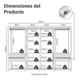 Placard Modulado 258 cm 4 Cajones Valencia Blanco 02