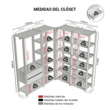 Placard Modulado 2 Cajones 247 cm Marrón/Negro Valencia