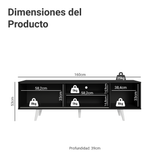 Rack para TV hasta 80 pulgadas, 160 cm de ancho, con patas, Negro/Blanco Torino
