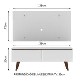 Rack con Panel de TV Le Mans hasta 55 pulgadas, 2 puertas, Blanco