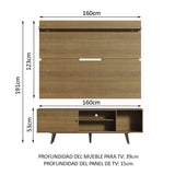 Rack Madesa Dubai con Panel para TV hasta 65 Pulgadas con Patas Marrón