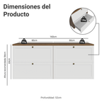 Rack para TV hasta 70 Pulgadas 160 cm 4 Cajones Marrón/Blanco Vik Madesa