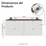 Rack para TV hasta 70 pulgadas, 160cm, 4 cajones, Marrón/Blanco Vik 04