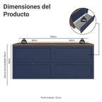 Rack para TV hasta 70 Pulgadas 160 cm 4 Cajones Marrón/Azul Vik Madesa