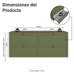 Rack para TV hasta 70 Pulgadas 160 cm 4 Cajones Marrón/Verde Vik Madesa