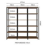 Estante Multifuncional Librería Modular Madesa 177cm MN