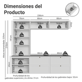 Centros de Entretenimiento con Rack + Cristaleiro 230 cm Blanco Vik Madesa 01